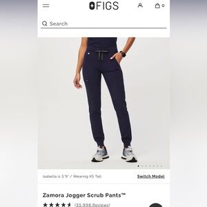 Navy Figs Zamora Jogger Scrub Pants Size Large